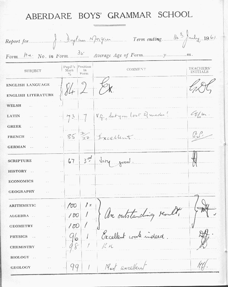 1961 Report Dylan Morgan 1
