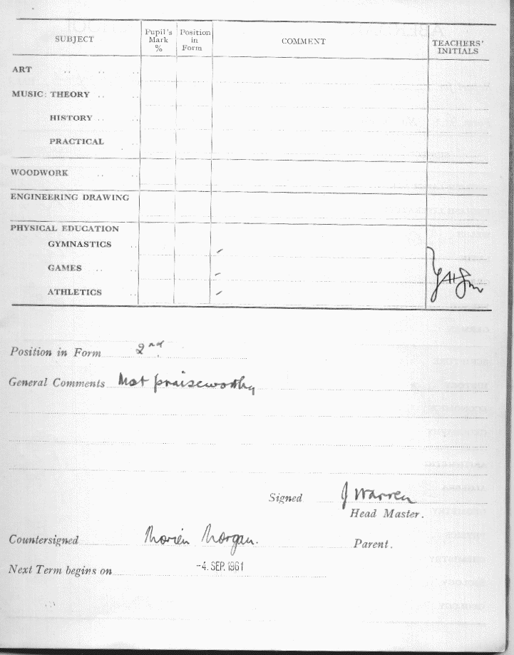1961 Report Dylan Morgan 2