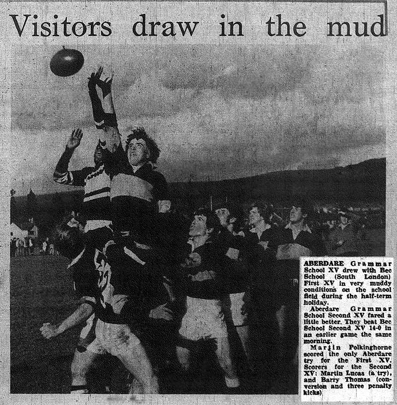 Rugby against Bec, 1970
