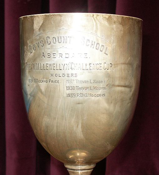 Close-up of the W.M. Llewellyn Challenge Cup