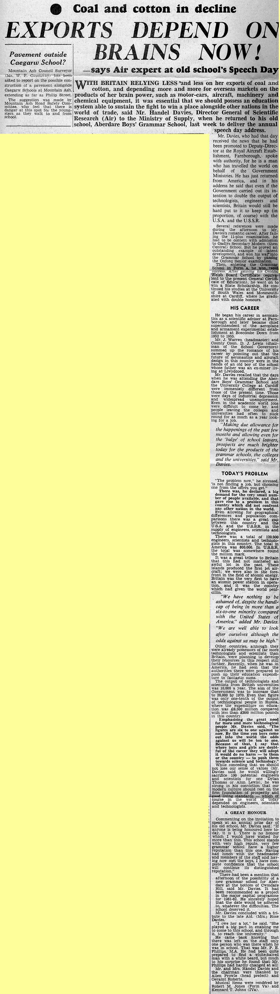 1959 Prize Day address