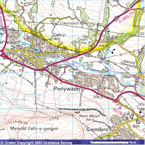 Hirwaun map