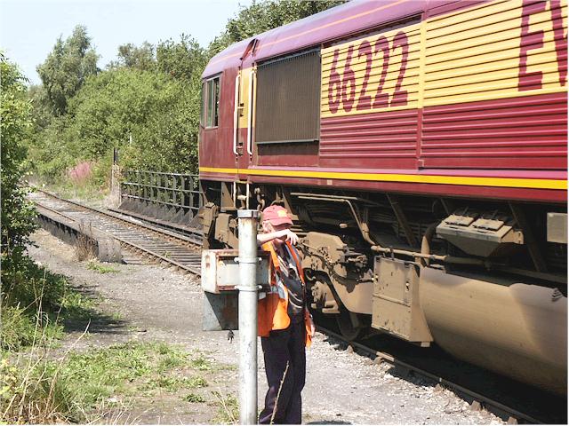 Train  passing through crossing